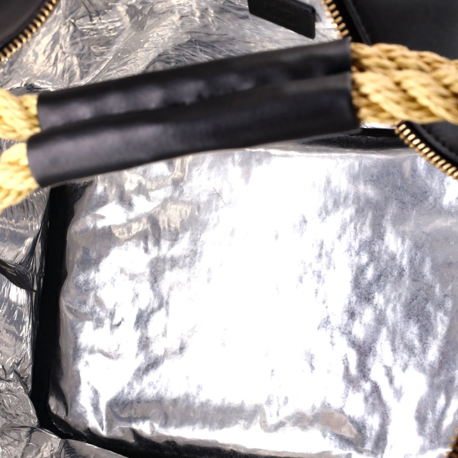 Insulated Bag Zucca Raffia with Leather