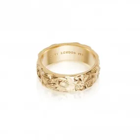 Isla Fossil Band 18ct Gold Plated Ring SSR02_GP