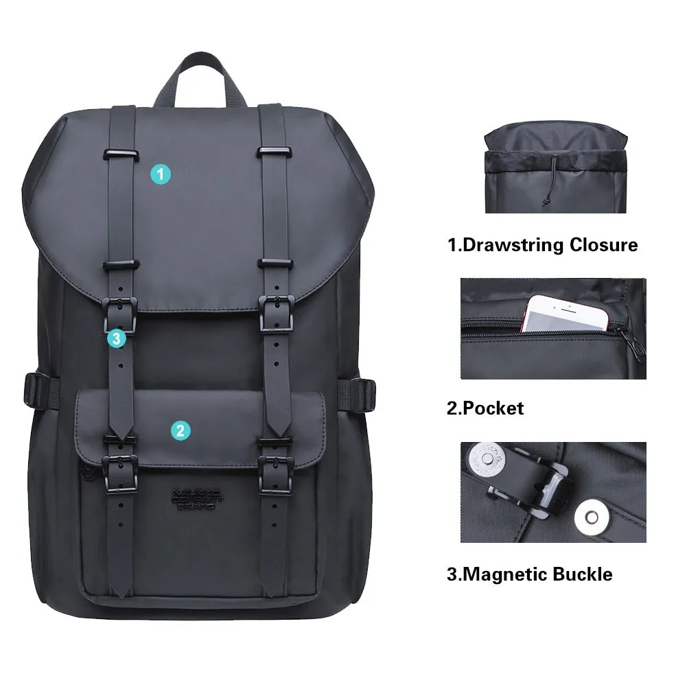 KAUKKO Backpack for city trips, EP5-9 ( Black / 16.1L)