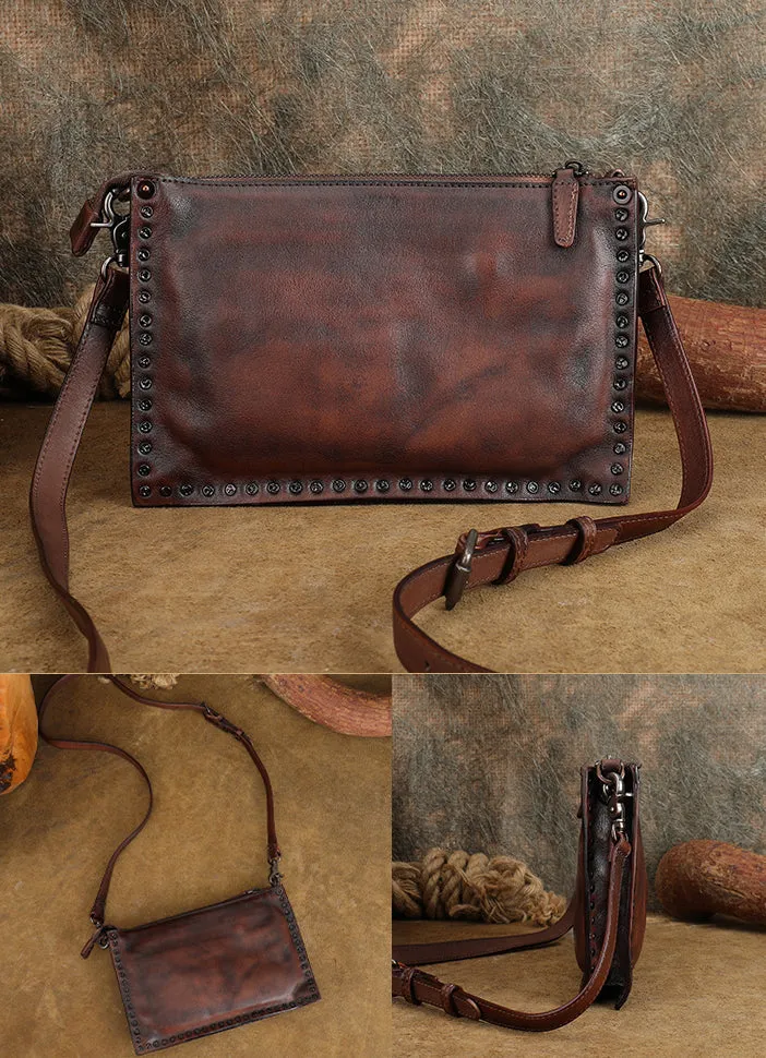 Ladies Leather Side Bag Brown Leather Shoulder Purse