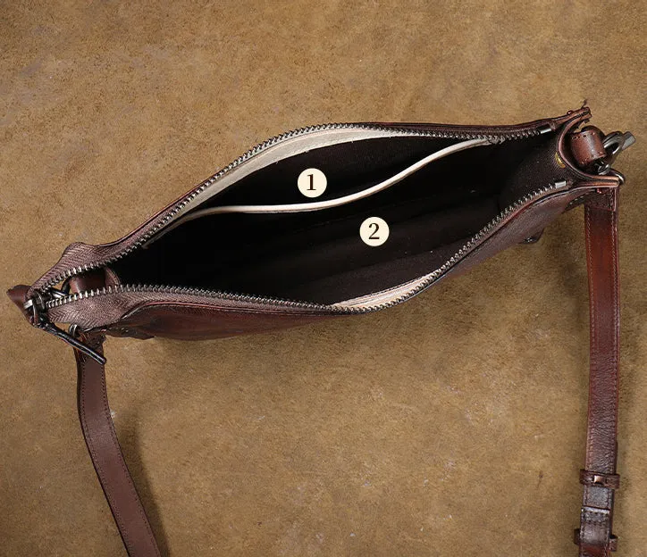 Ladies Leather Side Bag Brown Leather Shoulder Purse