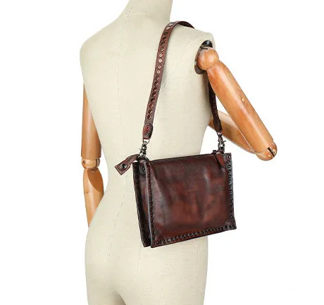 Ladies Leather Side Bag Brown Leather Shoulder Purse