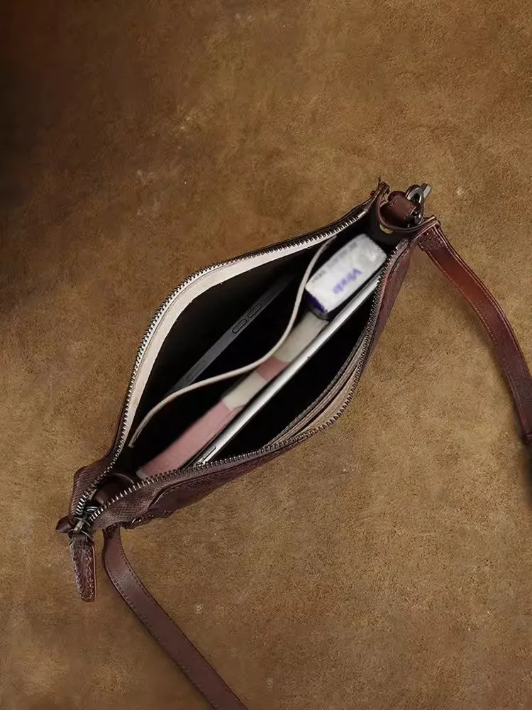 Ladies Leather Side Bag Brown Leather Shoulder Purse