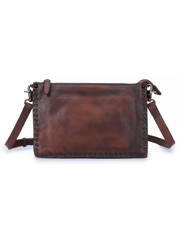 Ladies Leather Side Bag Brown Leather Shoulder Purse