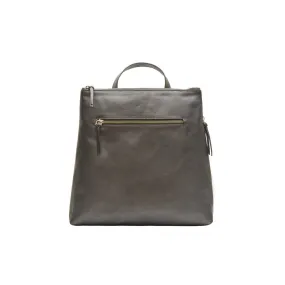 Leather 13" Laptop Backpack - Silver