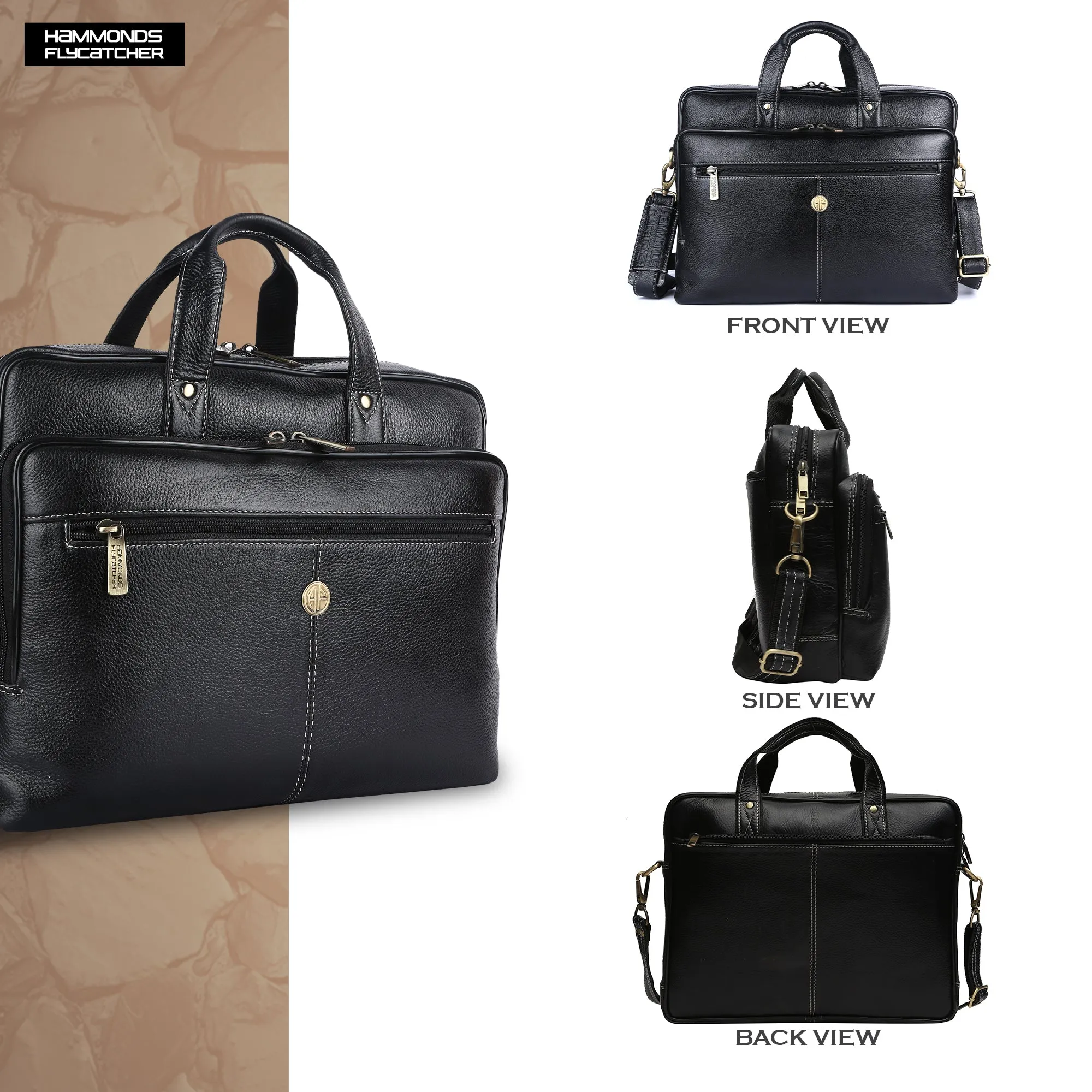 Luxury Leather Laptop Bag for Men - Office Shoulder Bag - Fits 14/15.6/16 Inch Laptops/MacBook