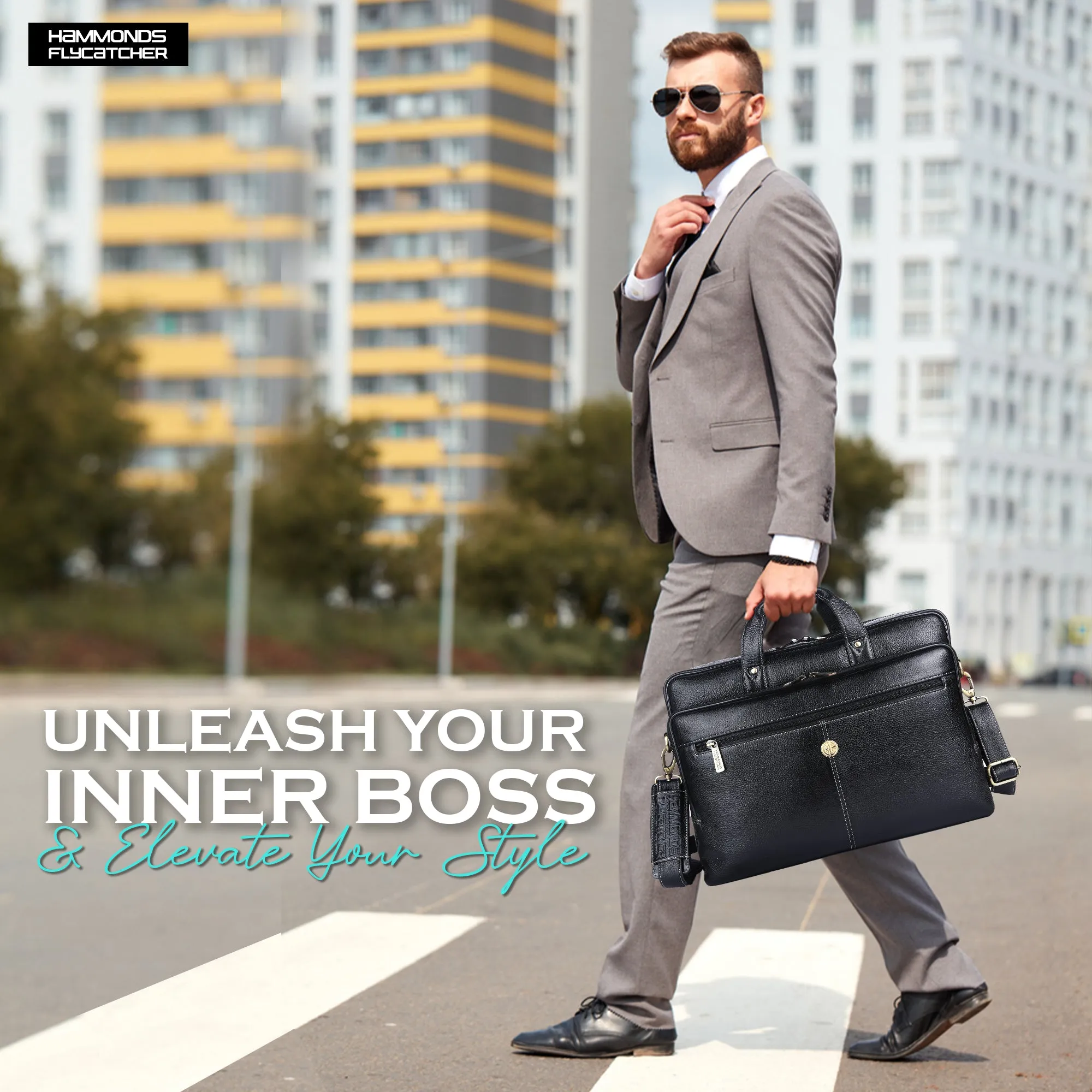 Luxury Leather Laptop Bag for Men - Office Shoulder Bag - Fits 14/15.6/16 Inch Laptops/MacBook