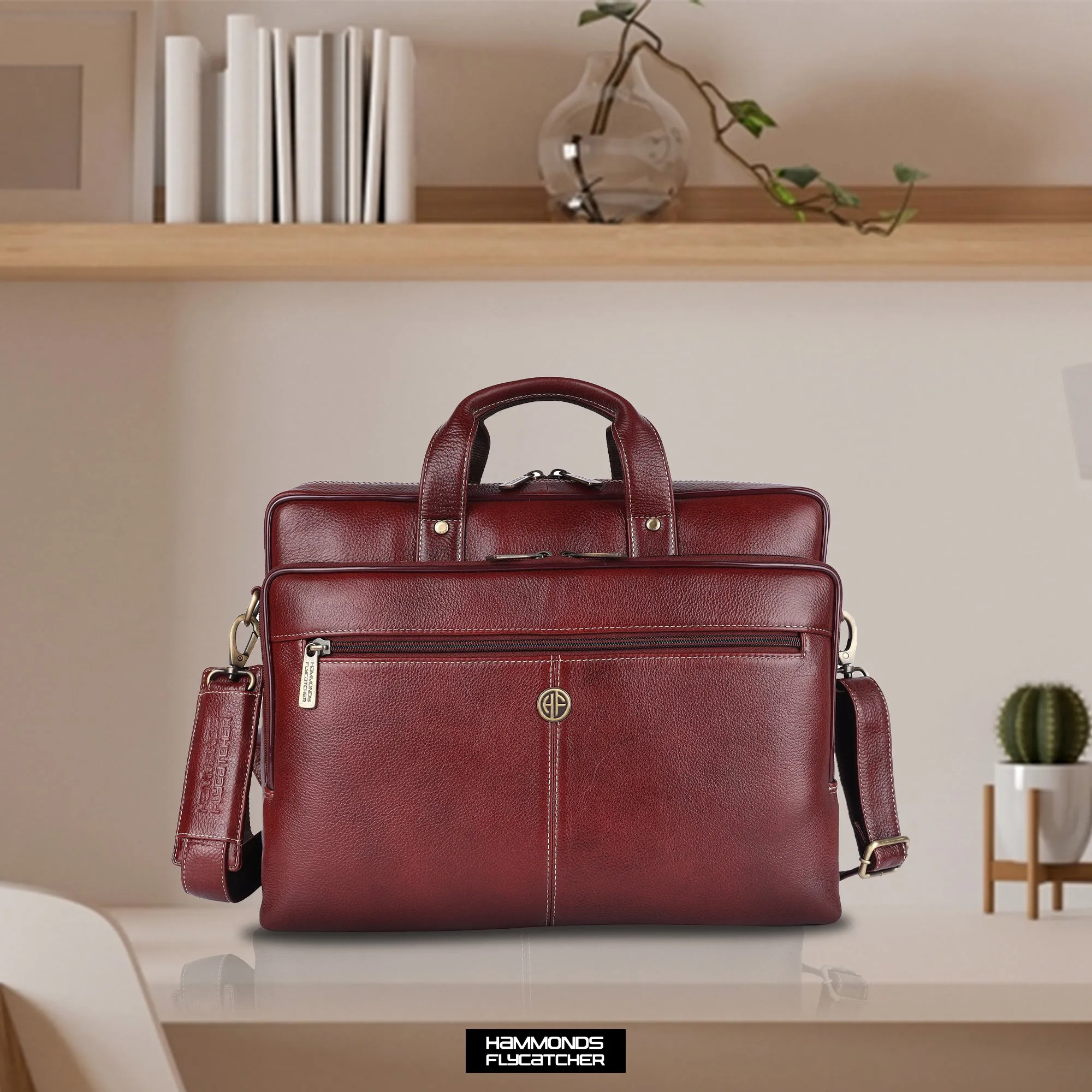 Luxury Leather Laptop Bag for Men - Office Shoulder Bag - Fits 14/15.6/16 Inch Laptops/MacBook