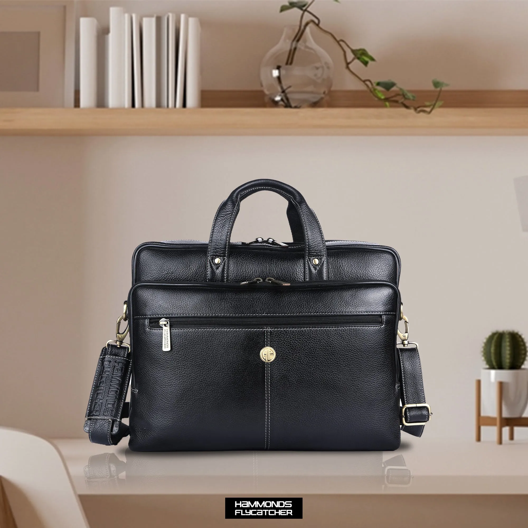 Luxury Leather Laptop Bag for Men - Office Shoulder Bag - Fits 14/15.6/16 Inch Laptops/MacBook
