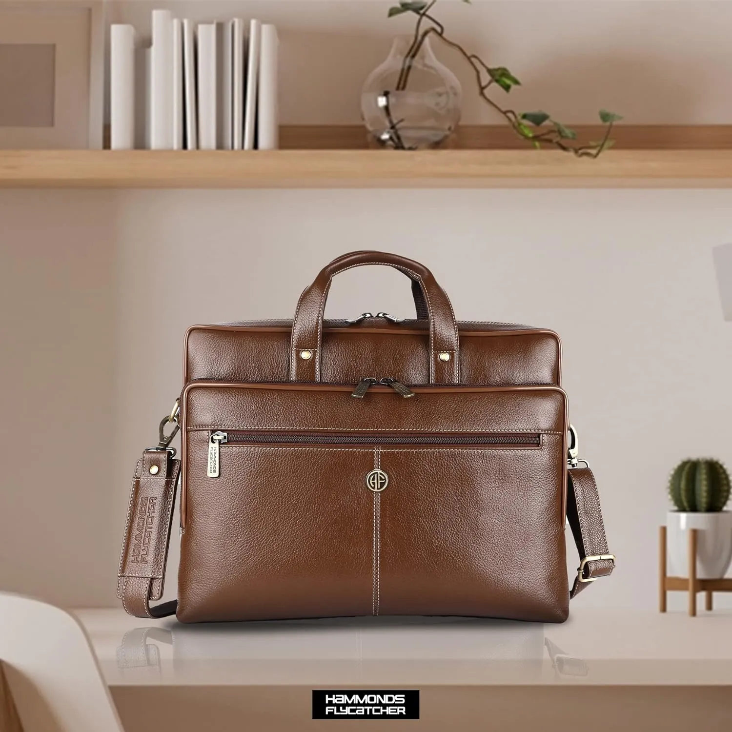 Luxury Leather Laptop Bag for Men - Office Shoulder Bag - Fits 14/15.6/16 Inch Laptops/MacBook
