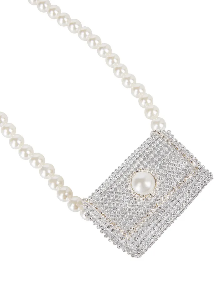 Marc Cain Collections Belt With Mini Bag In Silver And Diamantes WC G1.11 Z38 Col 800