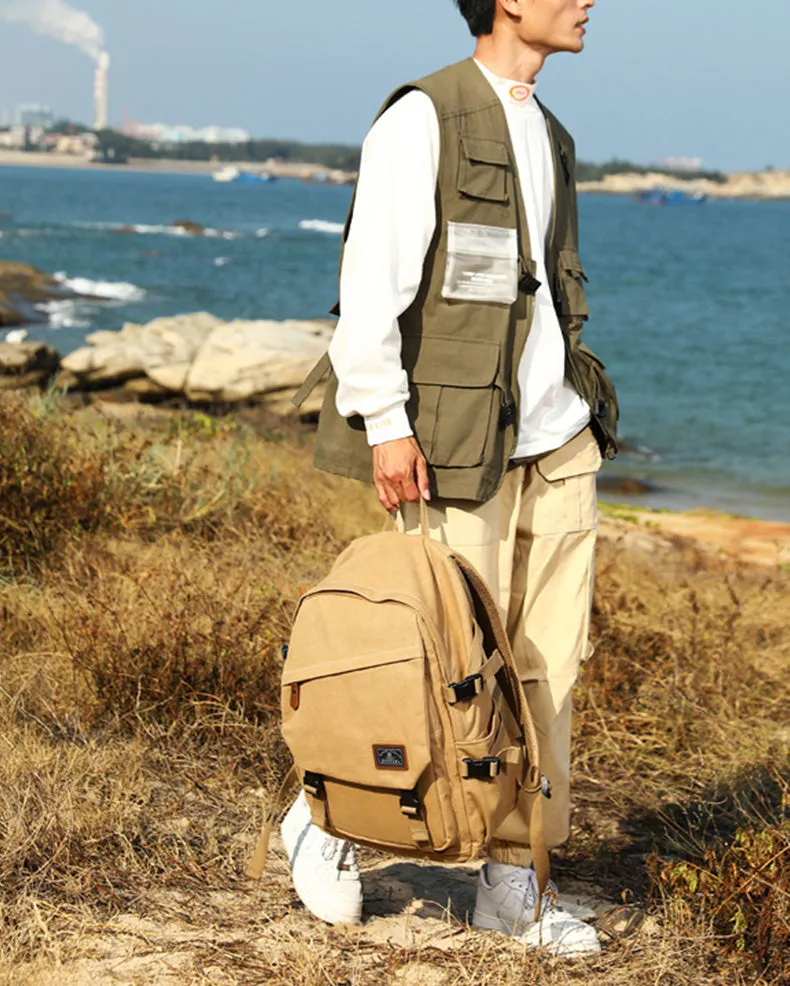 Medium Ladies Canvas Travel Backpack Bag Women Rucksack For Women