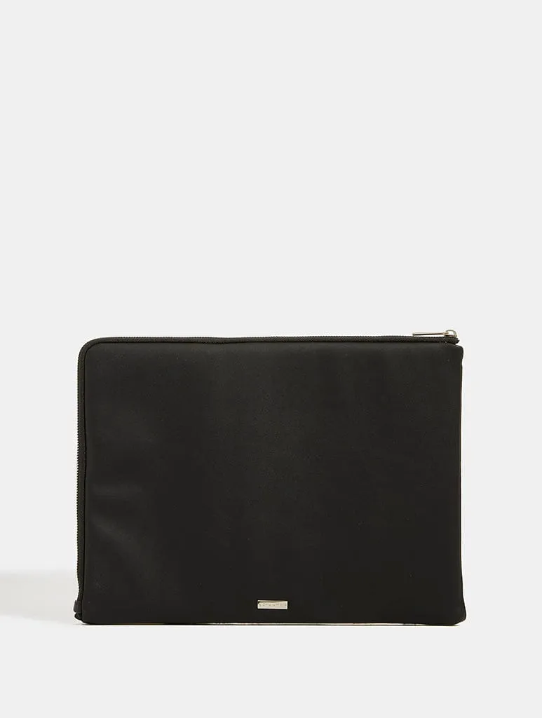 Monochrome Wave Fuzzy Laptop Case