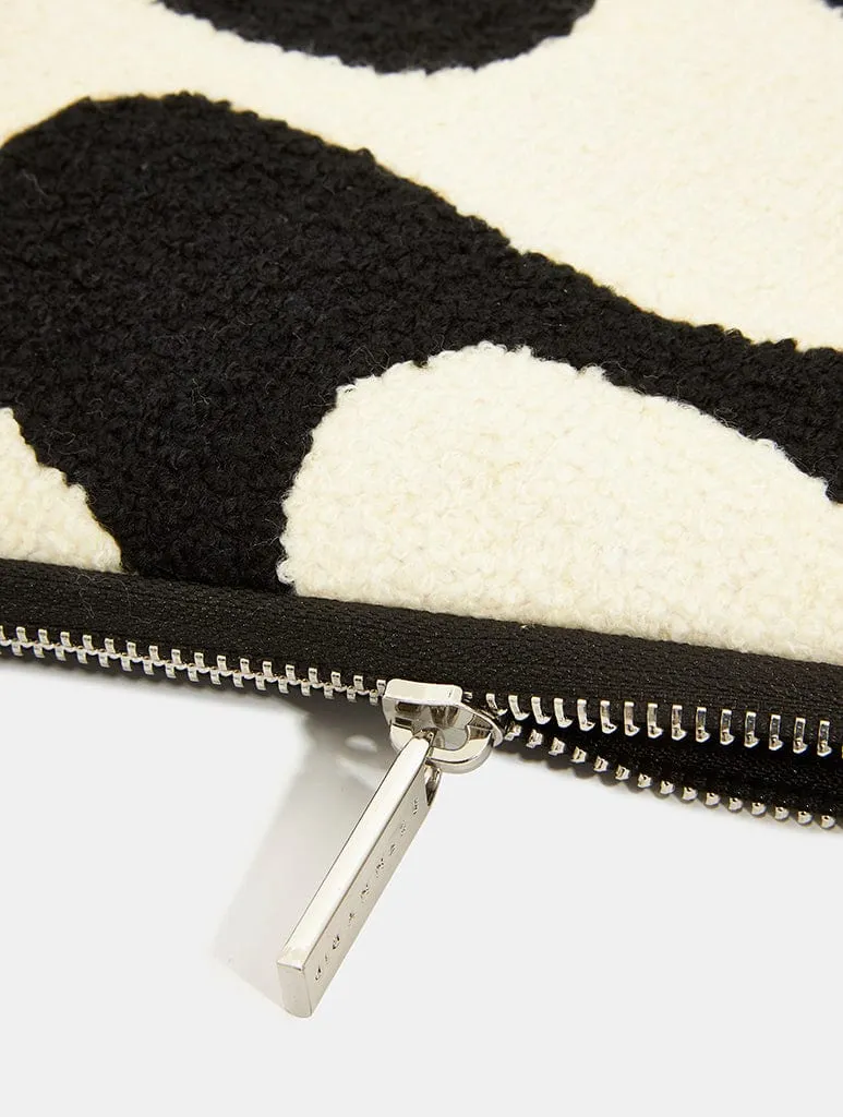 Monochrome Wave Fuzzy Laptop Case