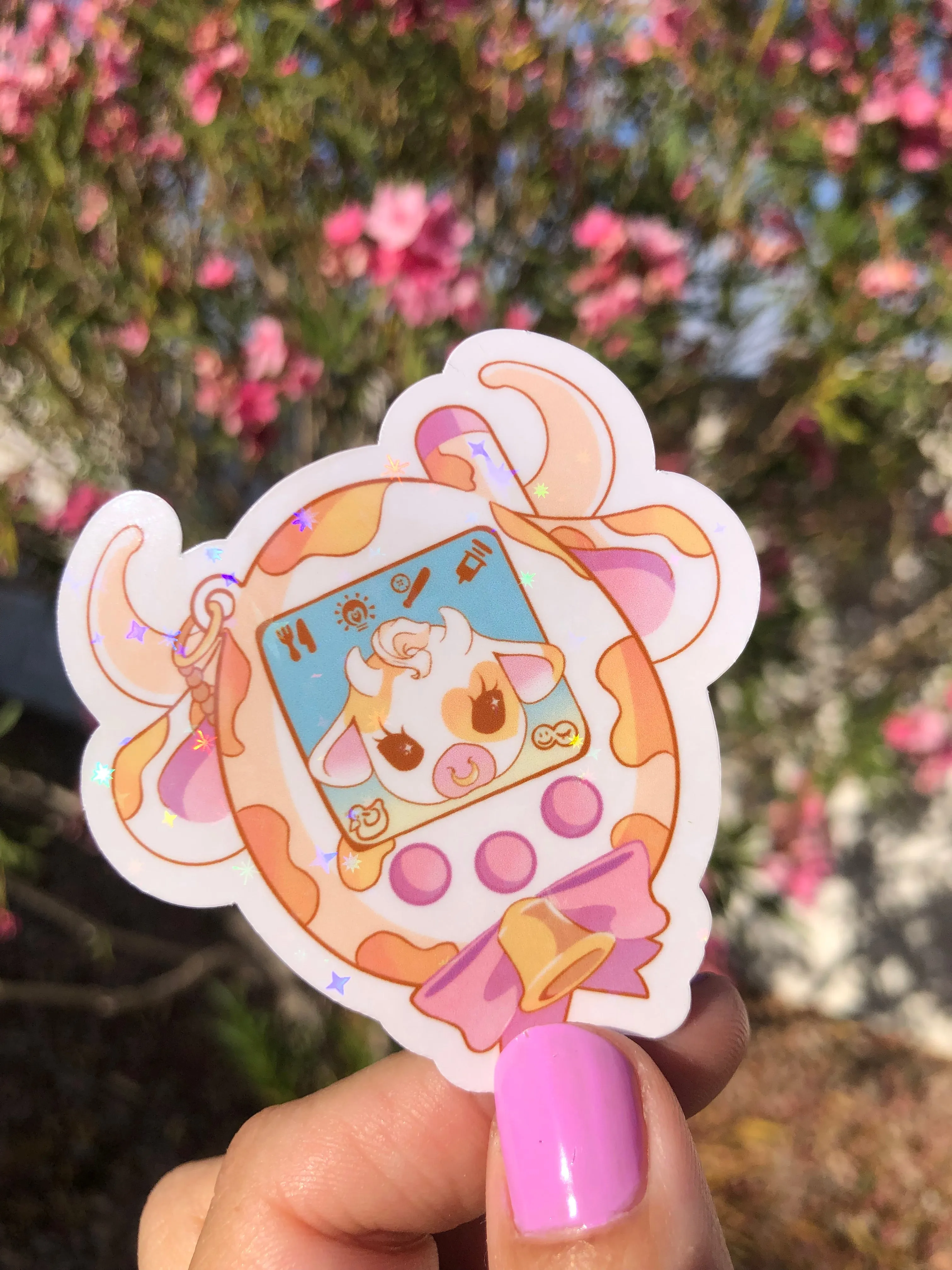 Moolisa Tamagotchi Cow vinyl stickers (set of 7)