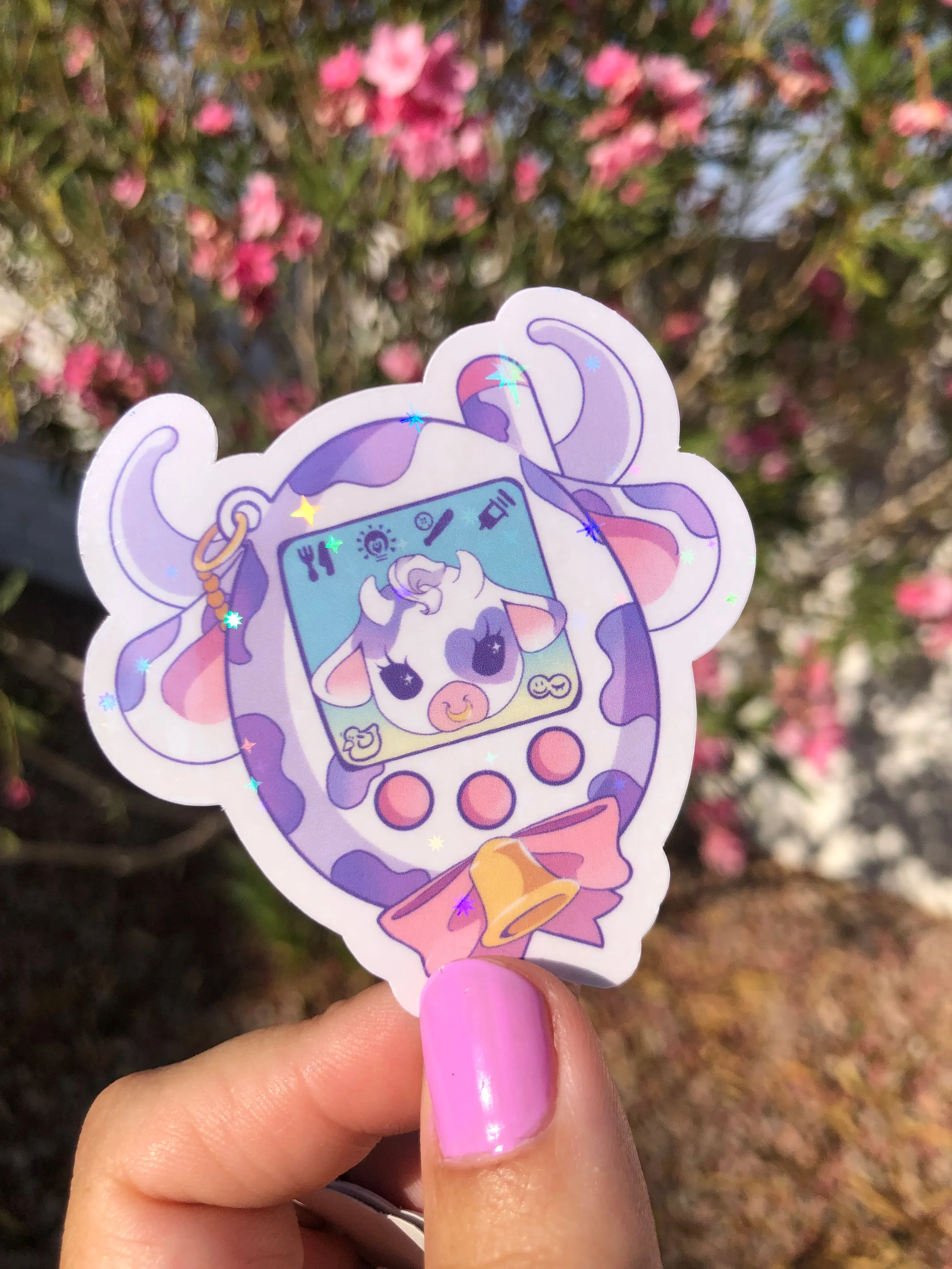 Moolisa Tamagotchi Cow vinyl stickers (set of 7)