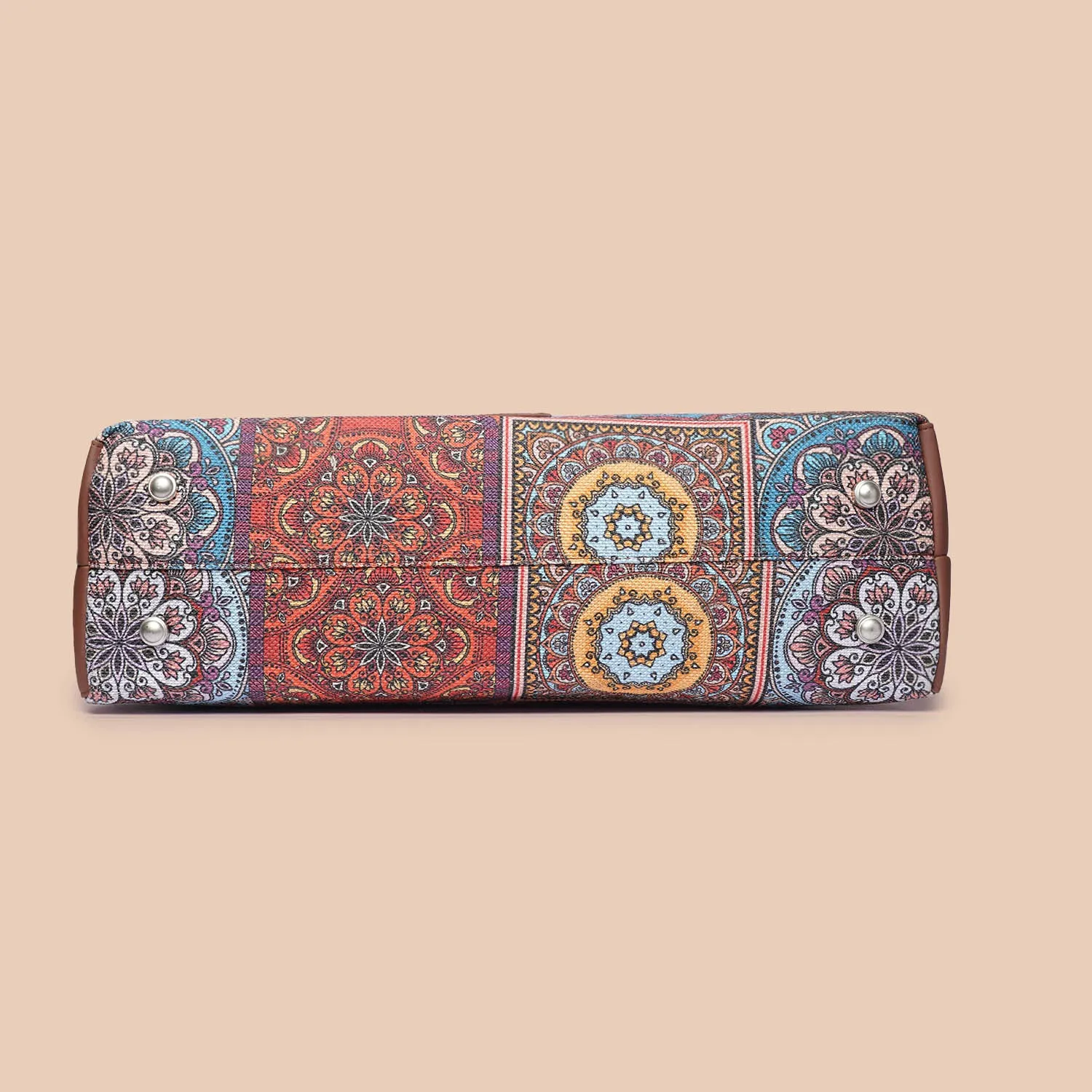 Multicolor Mandala Print Statement Office Bag