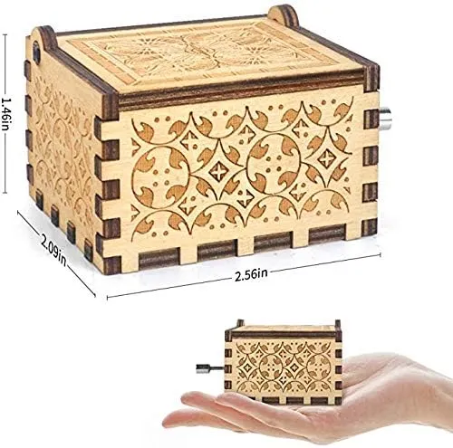 Music Box for Niece from Unlce or Auntie Hand Crank Engraved Musical Box