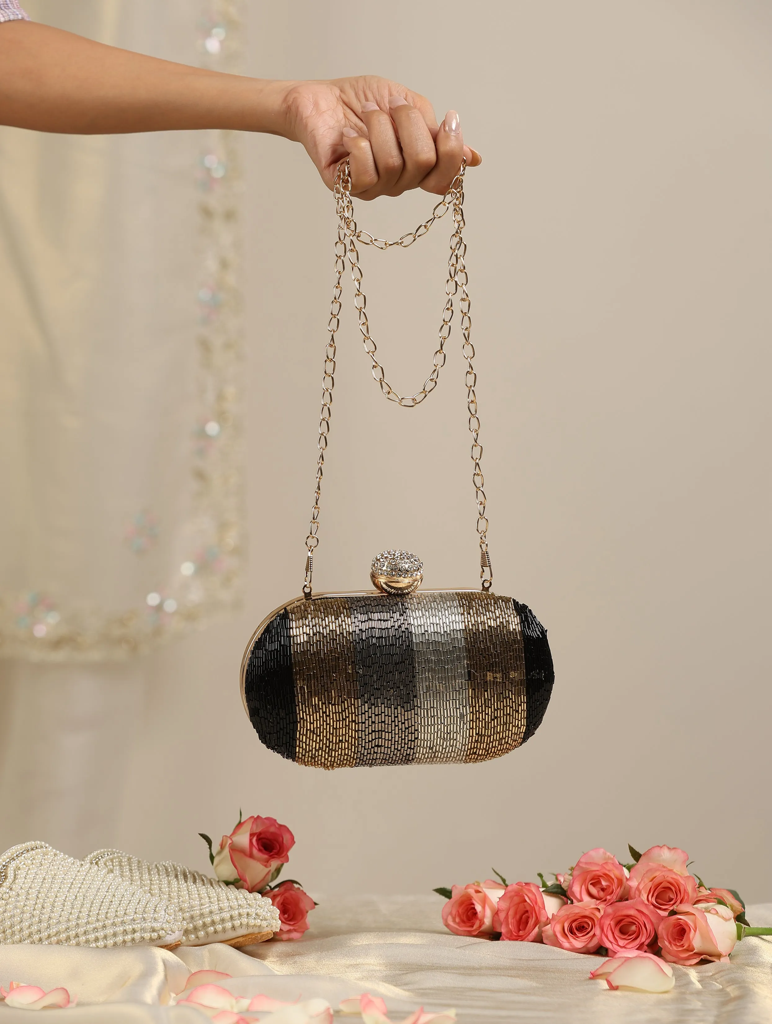 One Solution Black Metal Bag with Gold, Bronze, Silver and Gunmetal