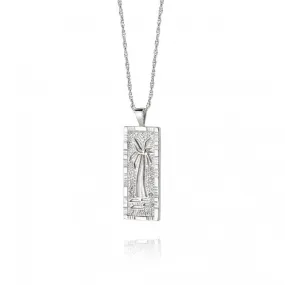 Palm Engraved Sterling Silver Necklace WN05_SLV