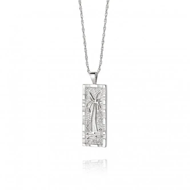 Palm Engraved Sterling Silver Necklace WN05_SLV