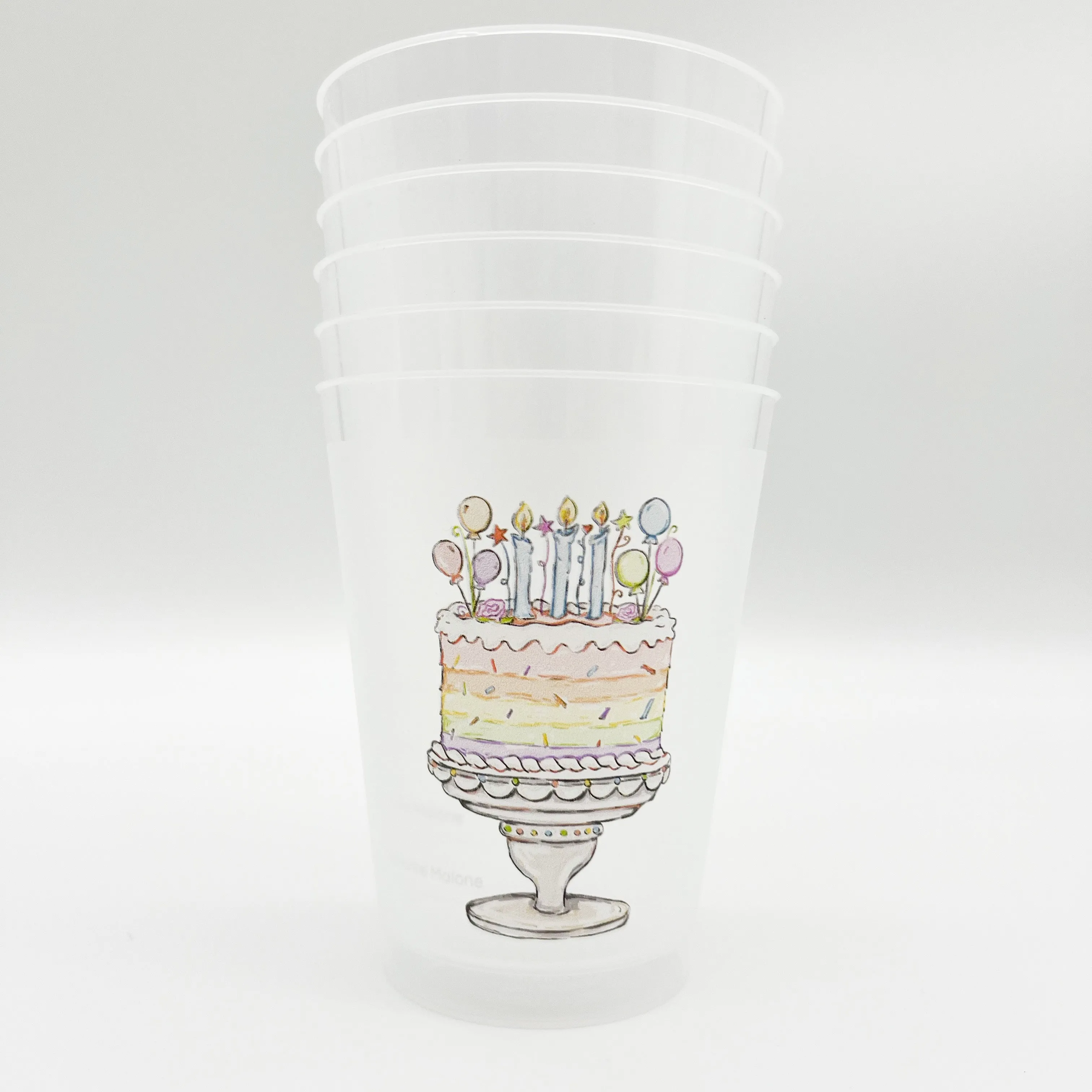 Pastel Birthday Cake Party Cup Set