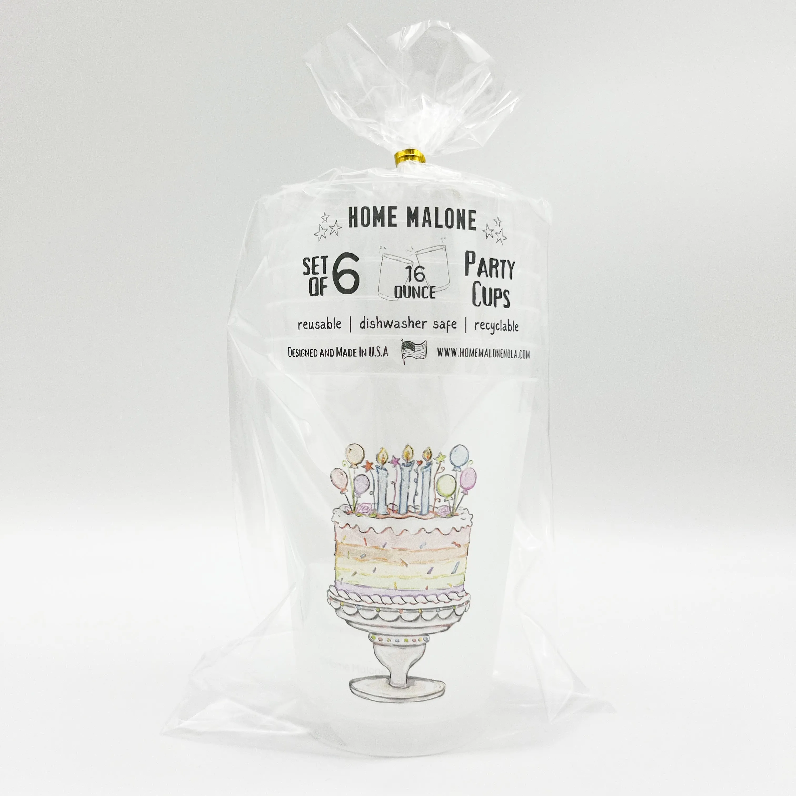 Pastel Birthday Cake Party Cup Set