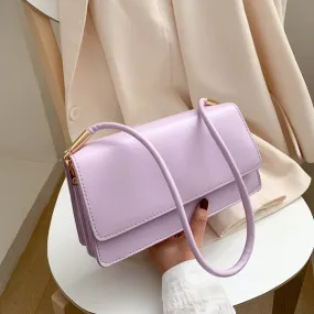Pastel Faux Leather Crossbody Tote Bag