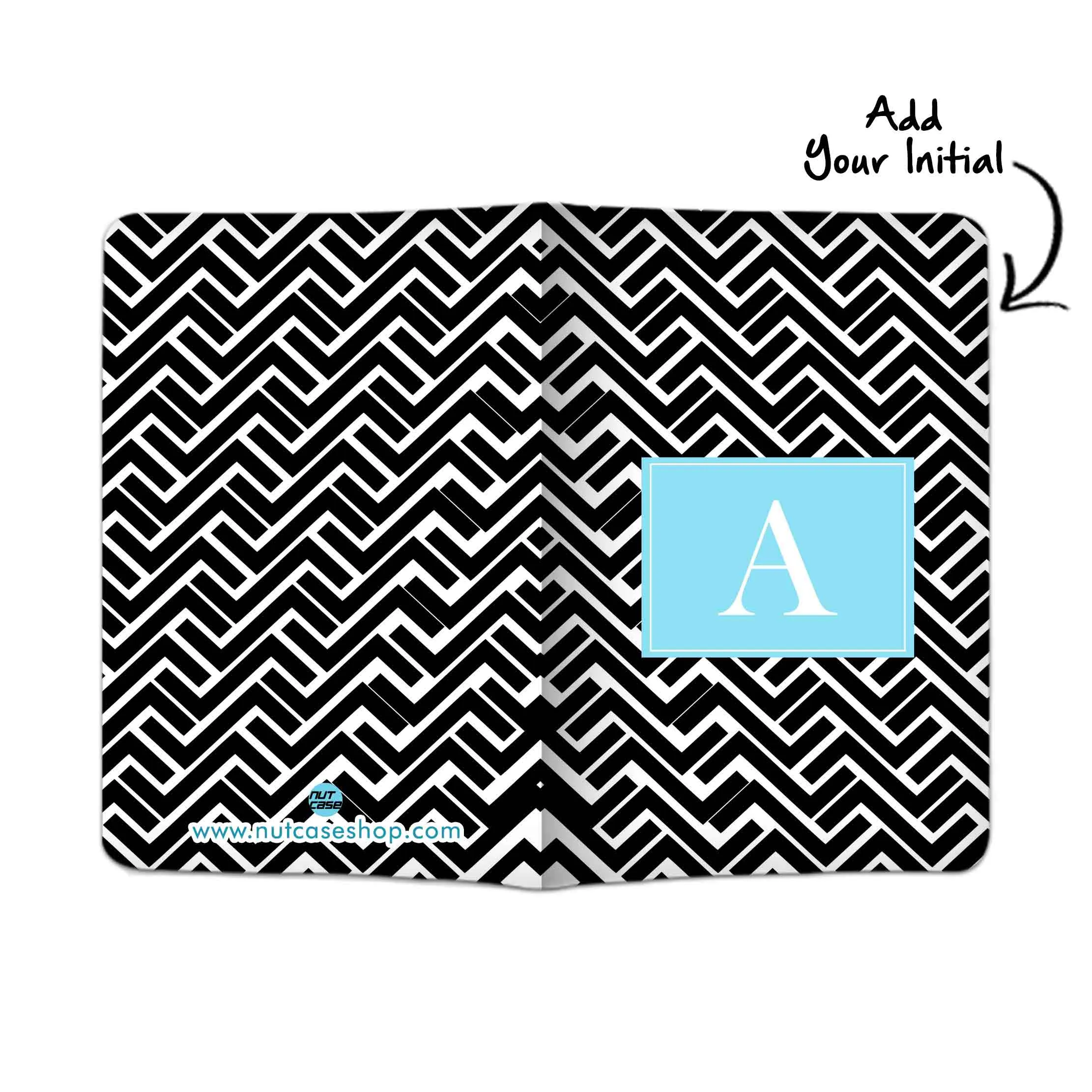 Personalized Passport Cover With Name Suitcase Tag - Black Pattern