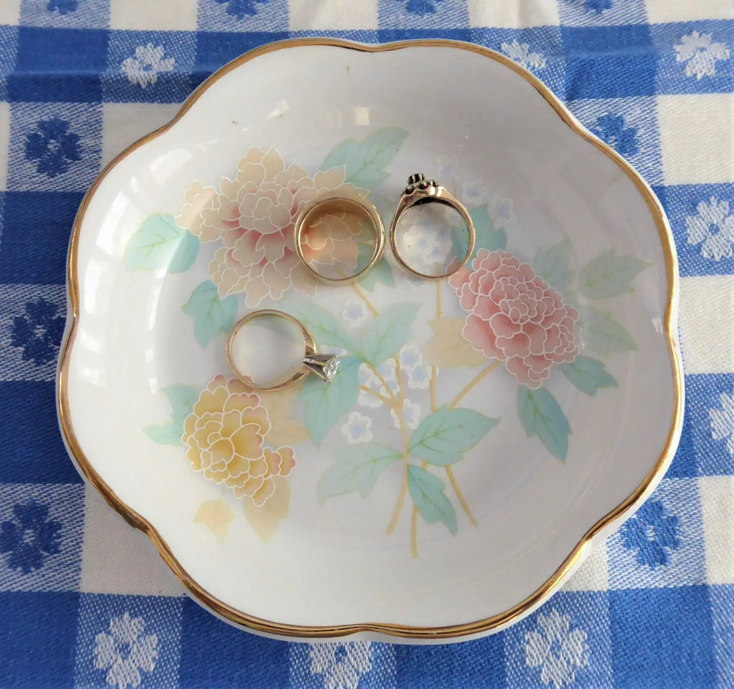 Pin Dish Royal Winton Ring Dish England 1980s Trinket Teabag Caddy Vanity Desk