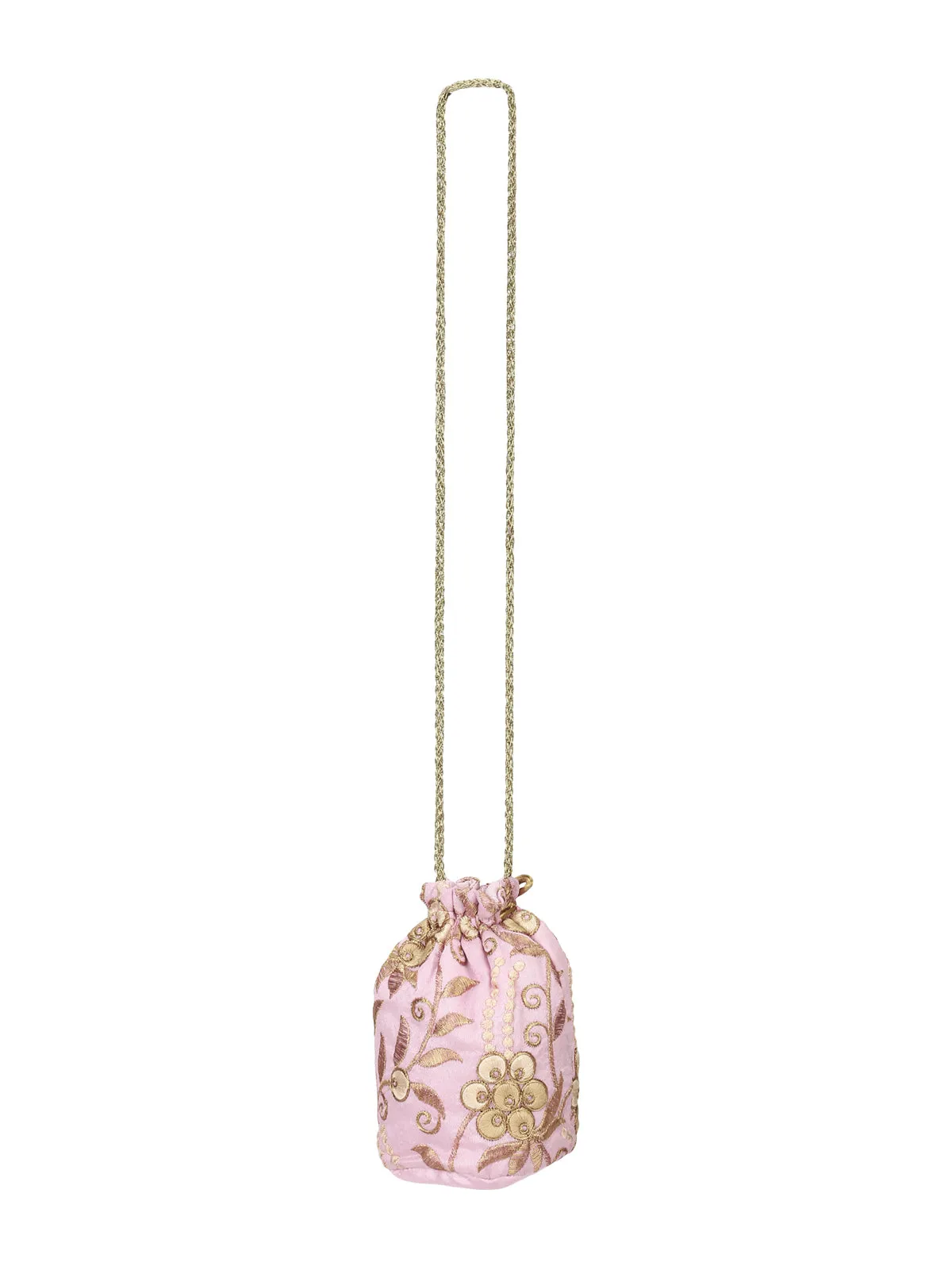 Pink Embroidered Potli Bag