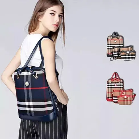 Posh And Cool Convertible 3 in 1 Backpack in Plaid