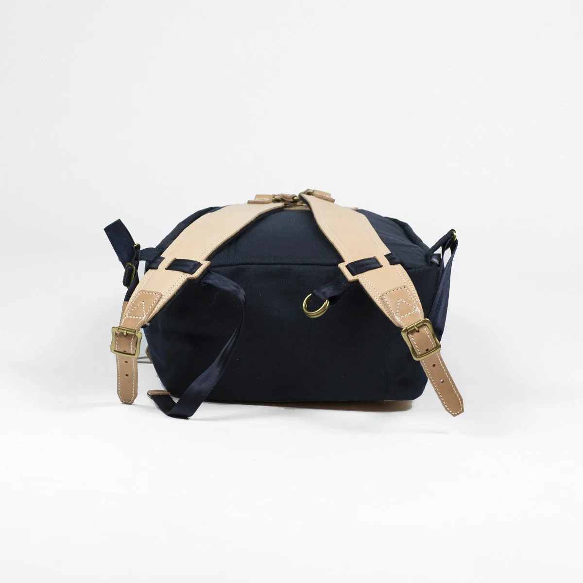 "Surpass" backpack, navy Cordura and natural leather