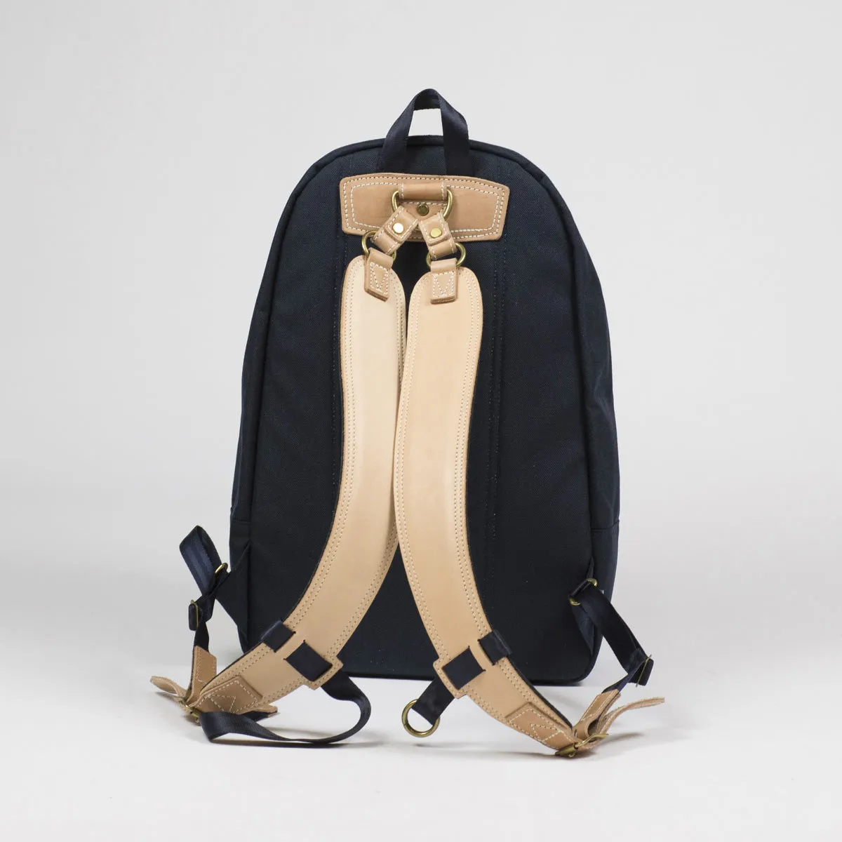"Surpass" backpack, navy Cordura and natural leather