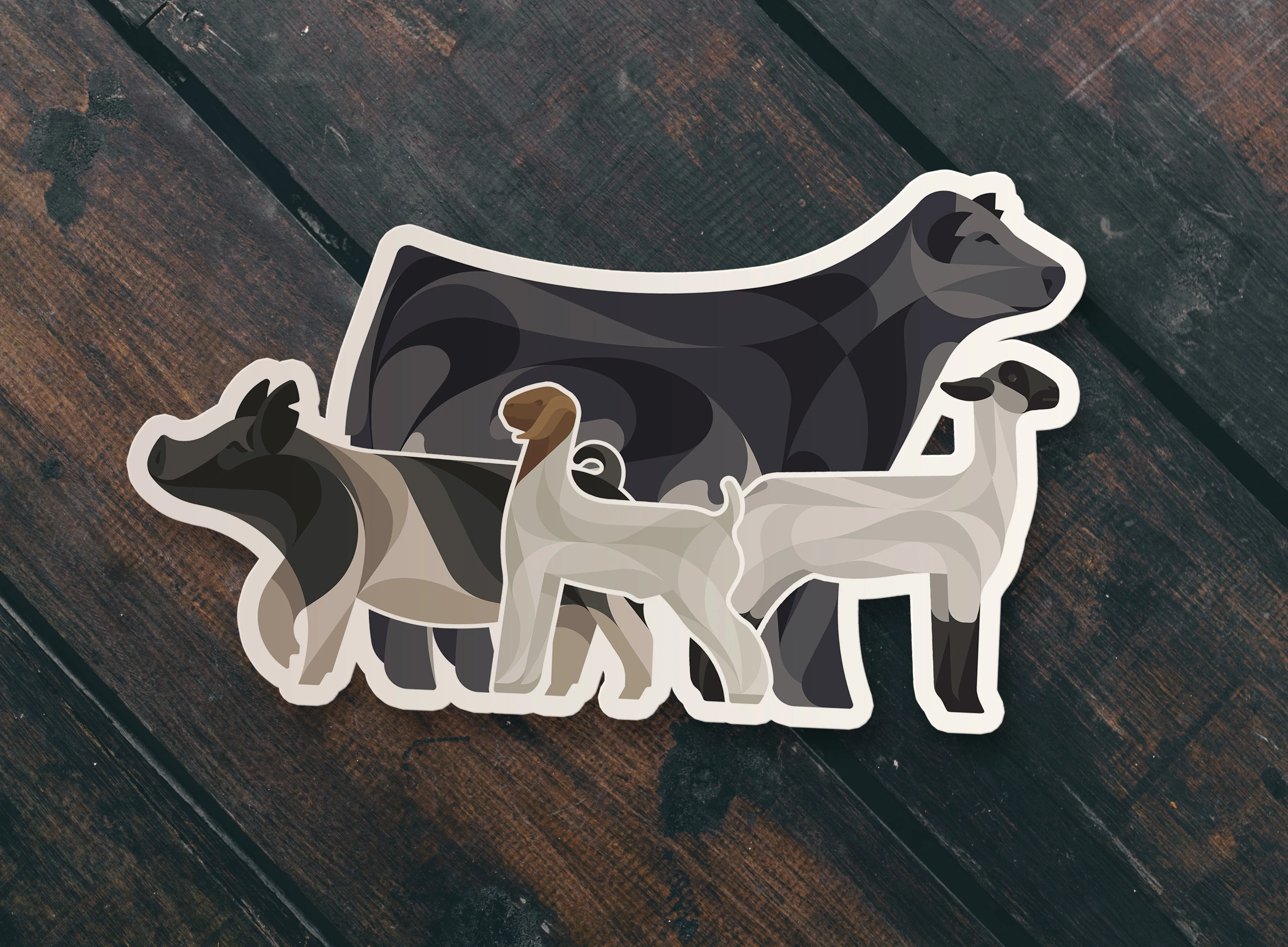 "THE BIG FOUR" KEYCHAIN / STICKER COMBO