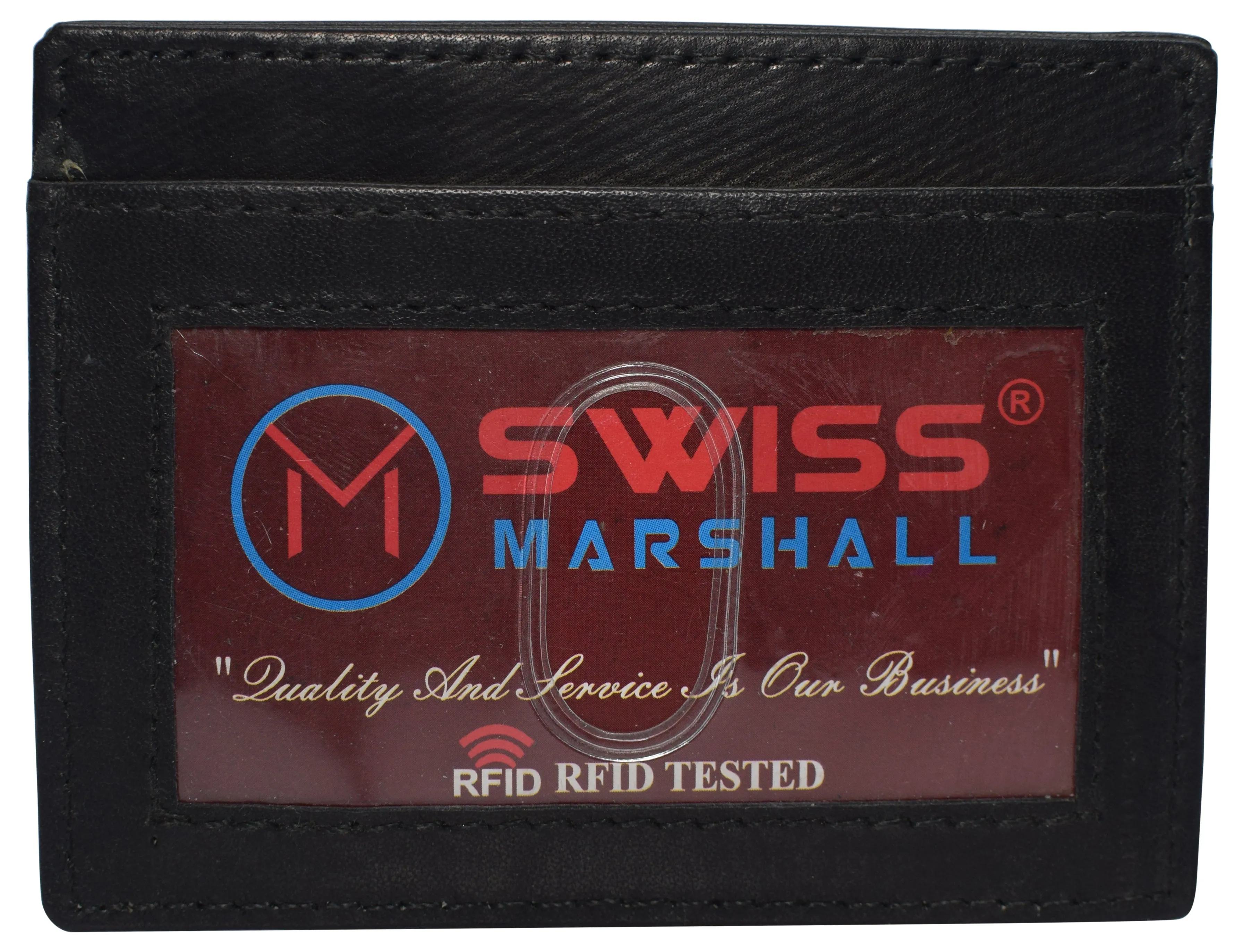 RFID Blocking Front Pocket Slim Leather Bifold Wallet Credit Card Case Holder ID Window