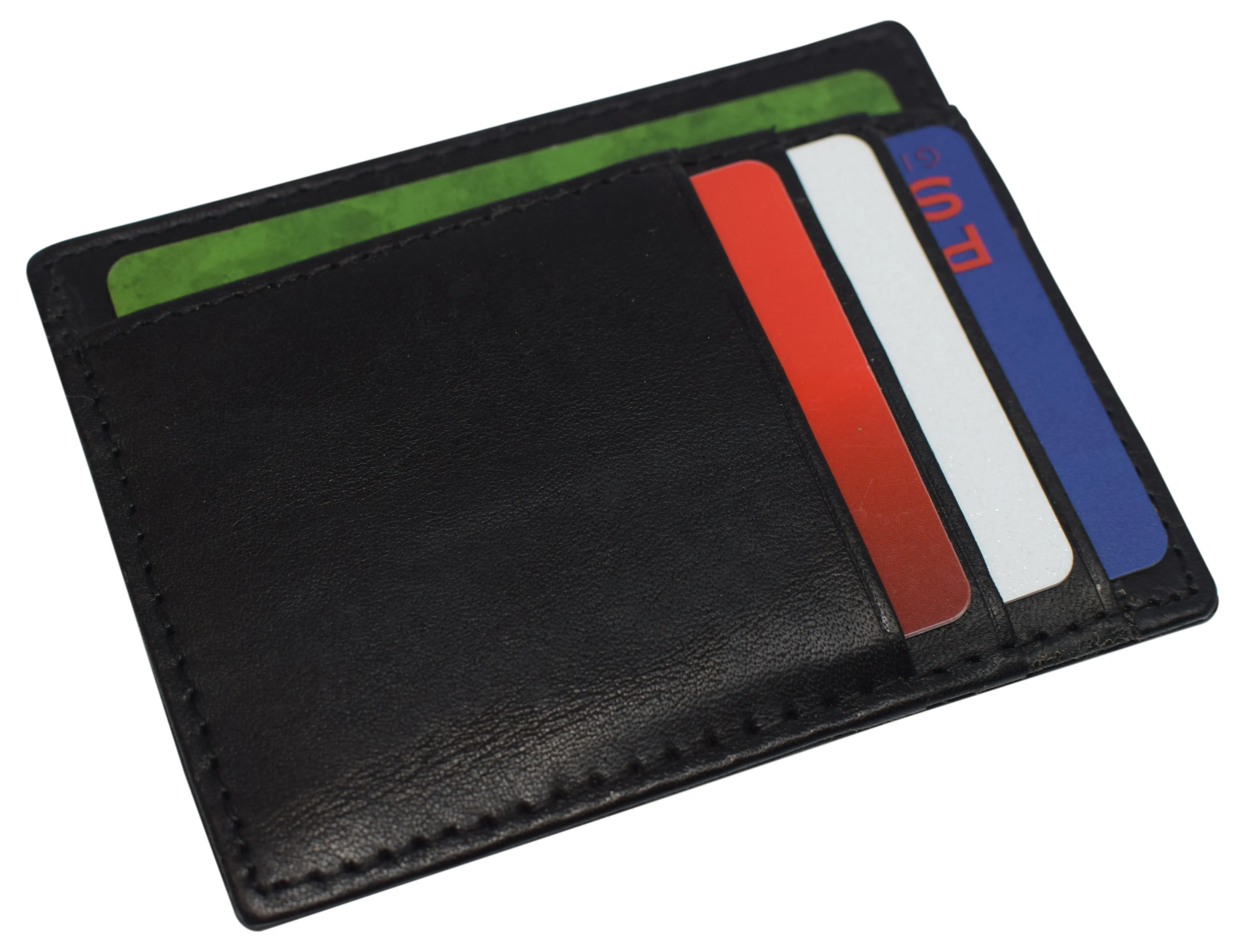RFID Blocking Front Pocket Slim Leather Bifold Wallet Credit Card Case Holder ID Window