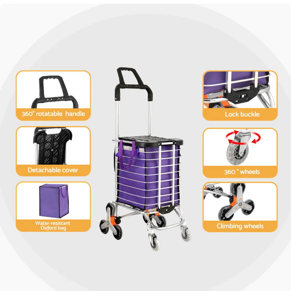 Shopping Cart Trolley 35L Foldable Climbing Wheels