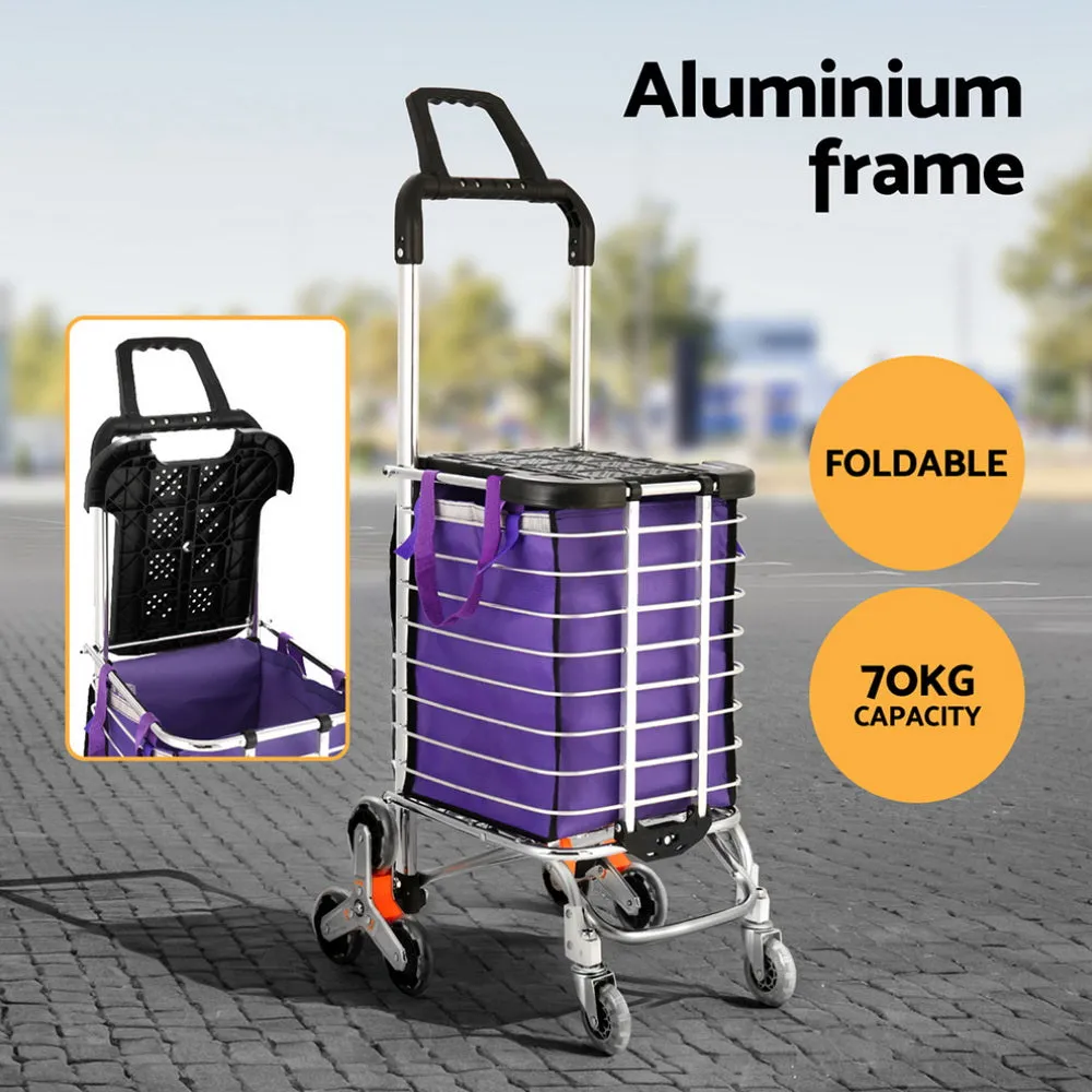 Shopping Cart Trolley 35L Foldable Climbing Wheels