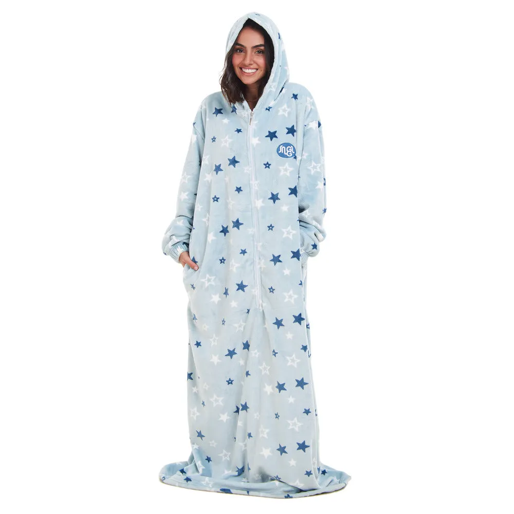 Snuggs Wearable Blanket Monk Pastel Blue Stars