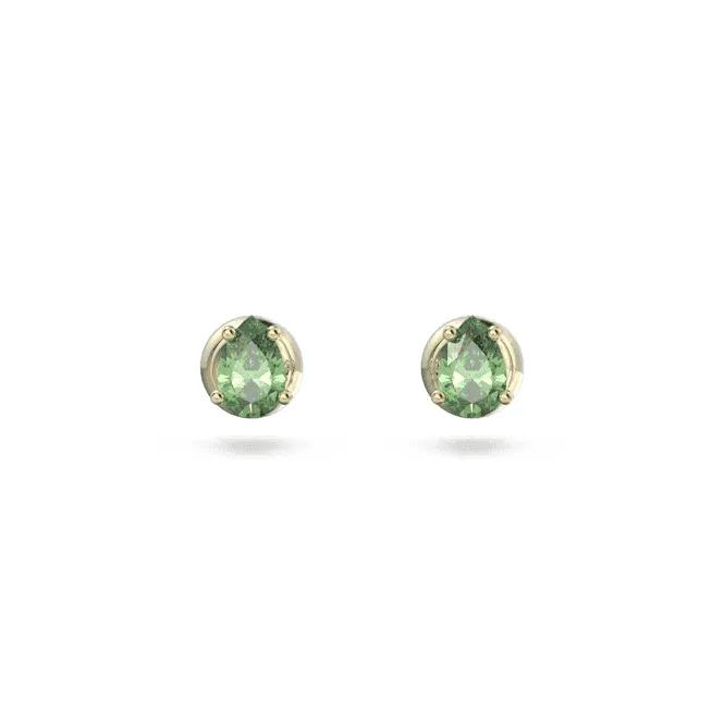 Stilla Stud Cut Green Gold-tone Plated Earrings 5639120