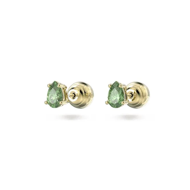 Stilla Stud Cut Green Gold-tone Plated Earrings 5639120