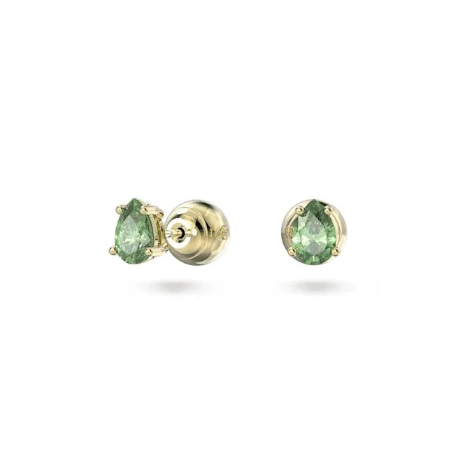Stilla Stud Cut Green Gold-tone Plated Earrings 5639120
