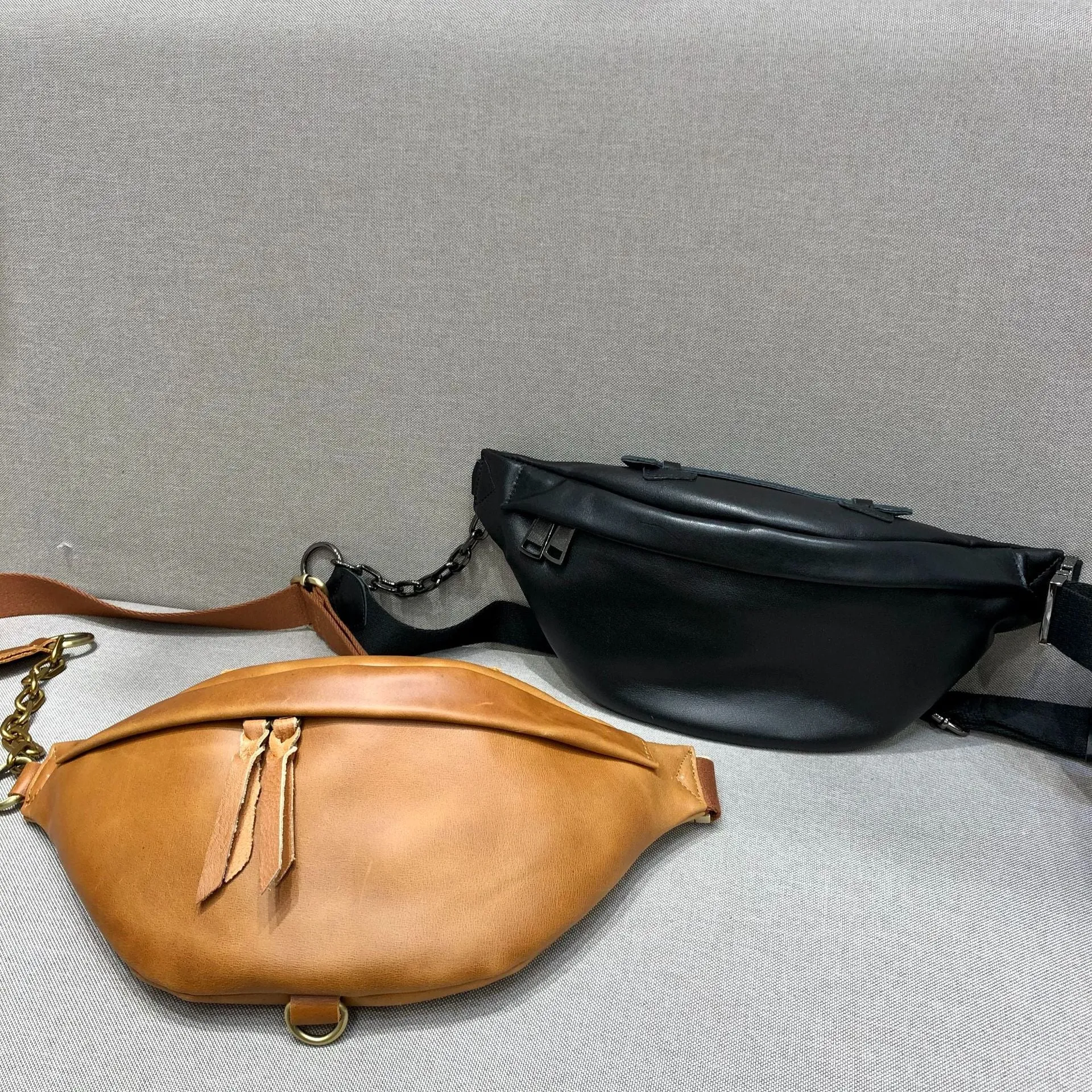 Stylish Ladies Leather Crossbody Sling Bag Chain Chest Bag For Women