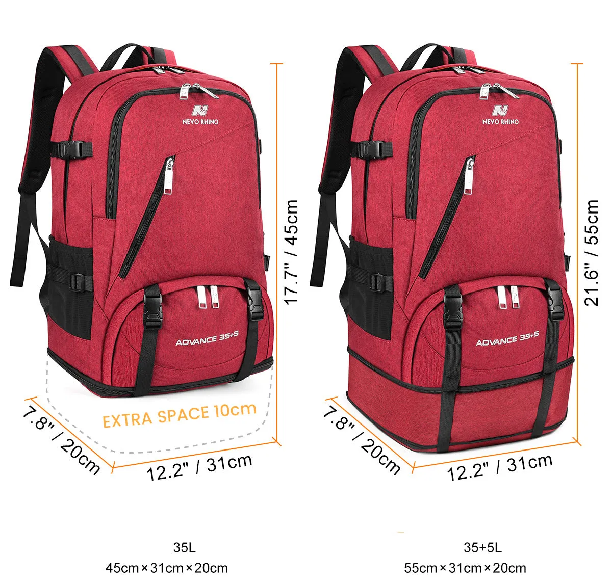 The Pionee Pro 40L Expandable Backpack