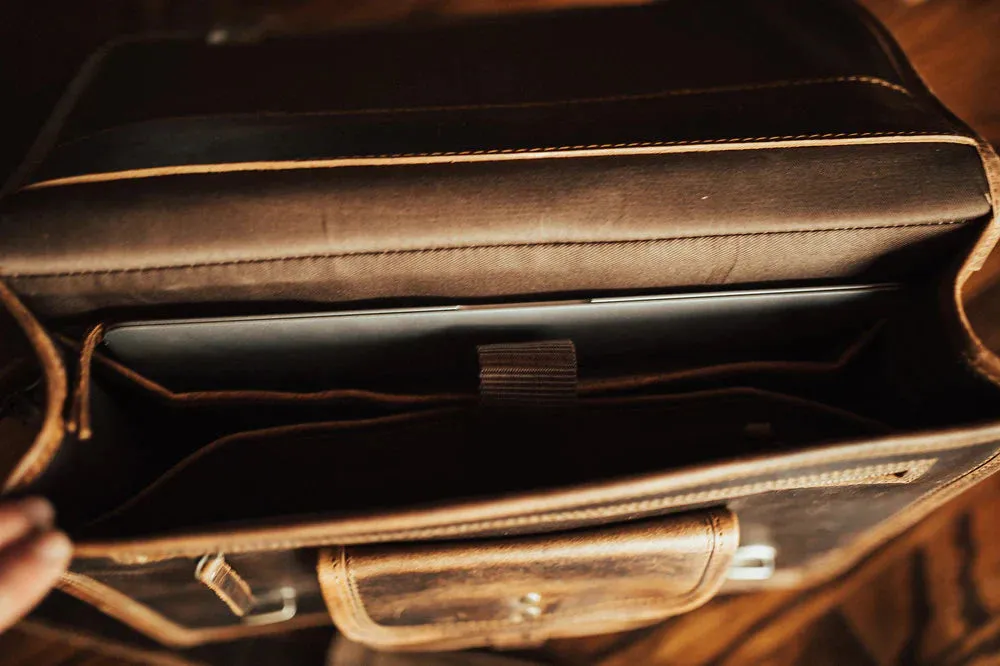 Top Grain Buffalo Leather Briefcase