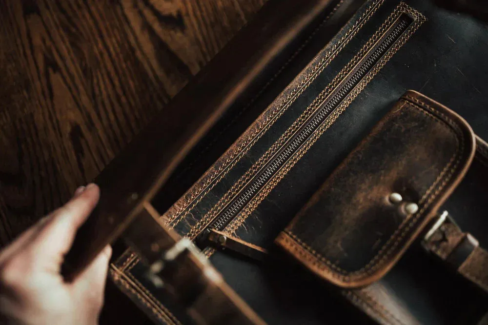 Top Grain Buffalo Leather Briefcase