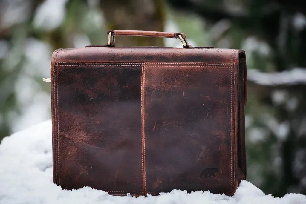 Top Grain Buffalo Leather Briefcase