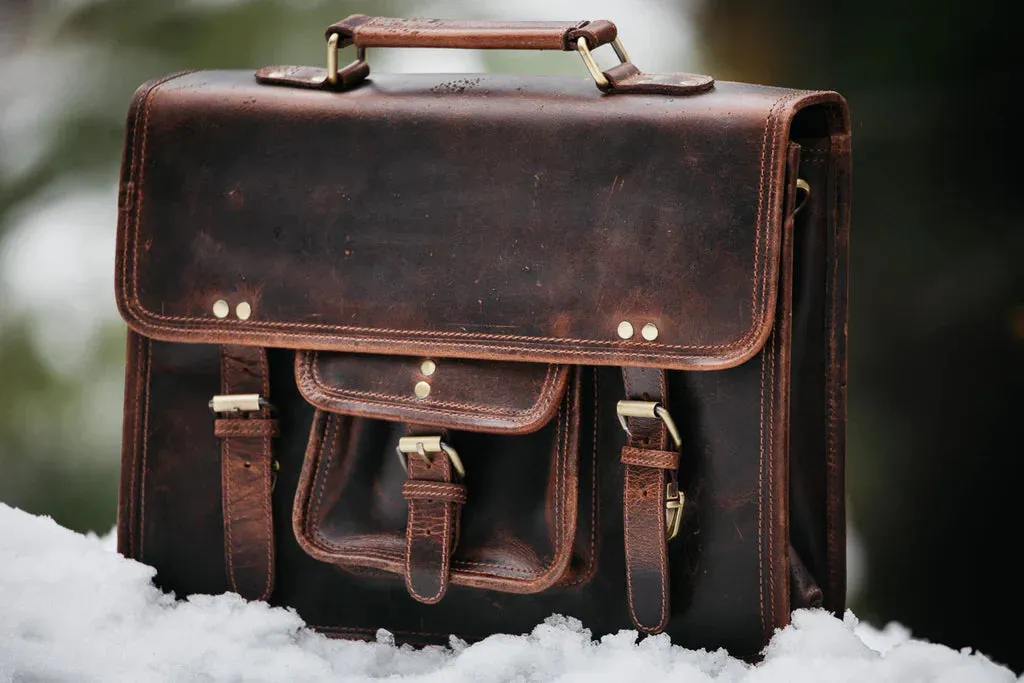 Top Grain Buffalo Leather Briefcase