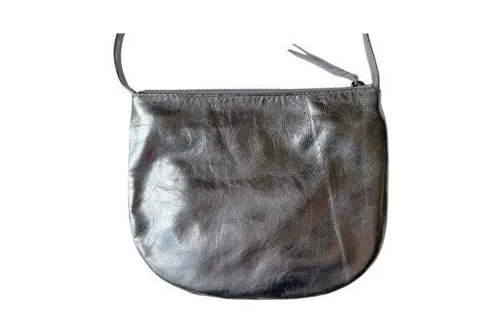 U pouch - long strap - metallic silver